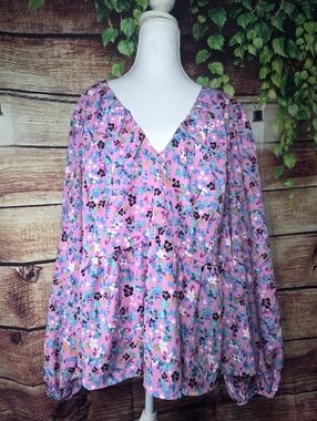 Vero Moda Floral V-Neck Peplum Blouse